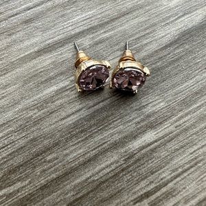 🔥3 for $5 Pink and Gold Rhinestone Gemstone Post Earrings Statement